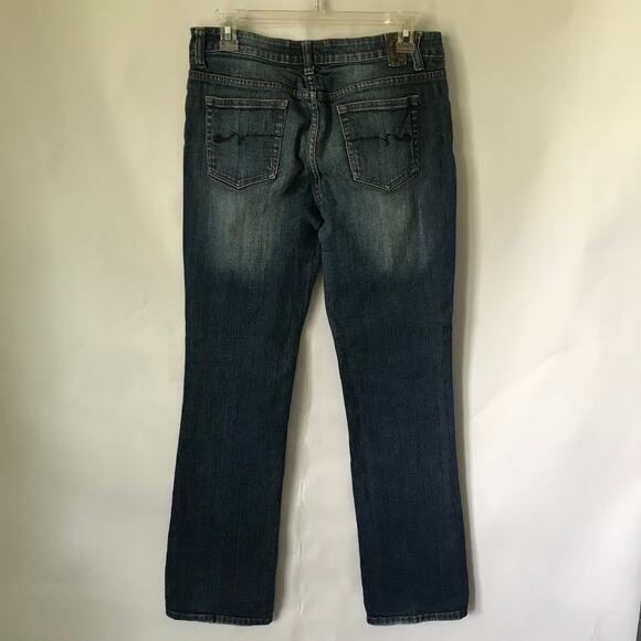 American Rag Jeans Size 7 Regular Womens Straight Leg Medium Distressed Wash - Picture 2 of 12